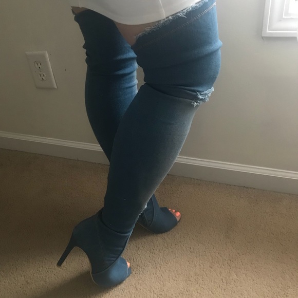 ripped thigh highs